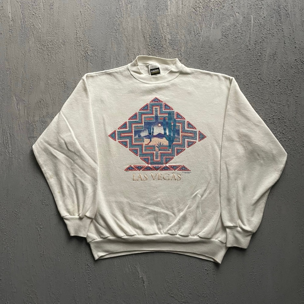 Vintage Las Vegas Southwest Graphic Sweatshirt Mens Large White 90s Tultex